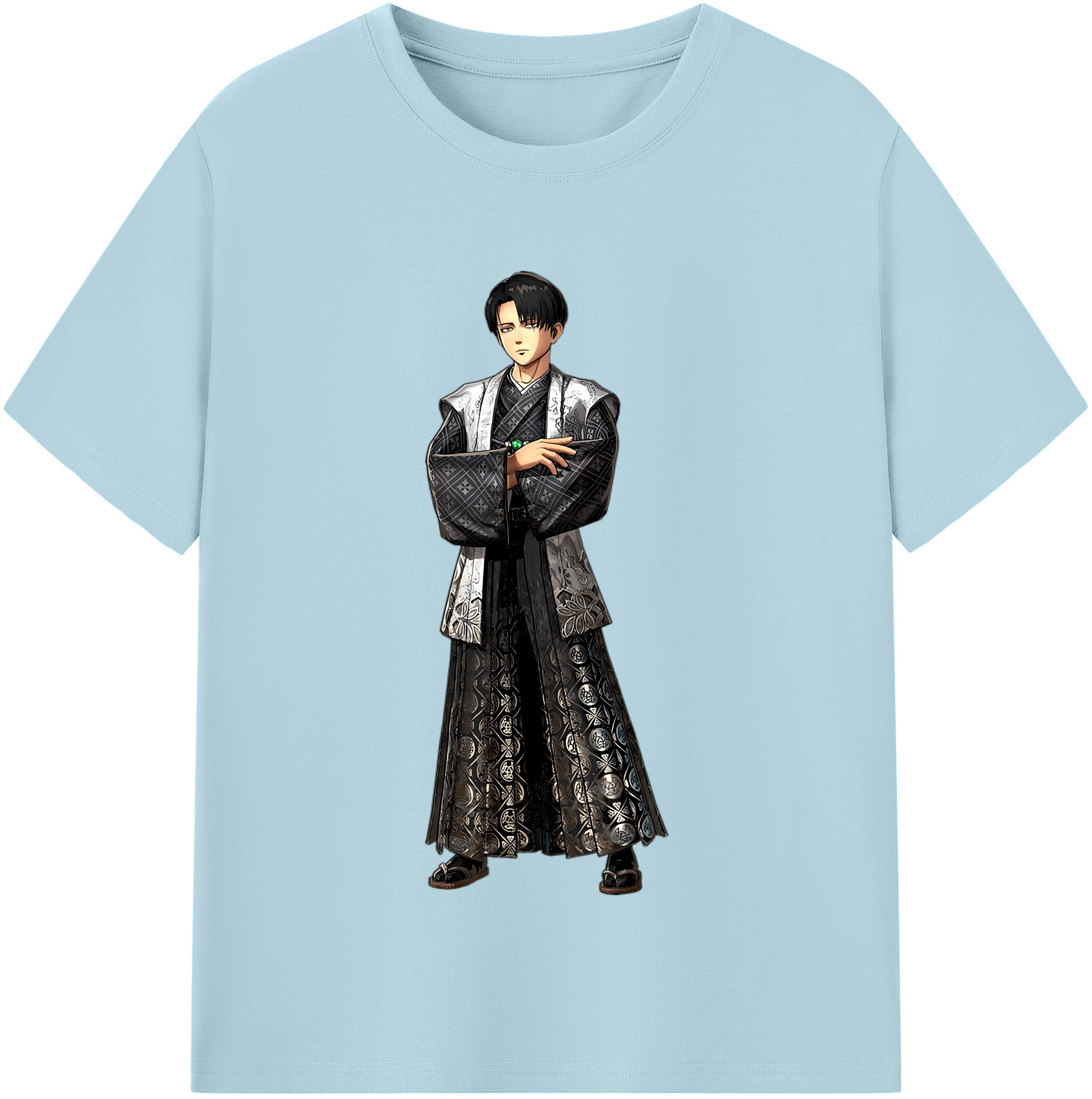 （画像用） 進撃の巨人 リヴァイ·アッカーマン Attack on Titan Levi Ackerman 綿100％半袖Tシャツ（フロントプリント）
